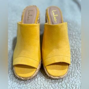 Lulu’s Yellow Slide Wedges